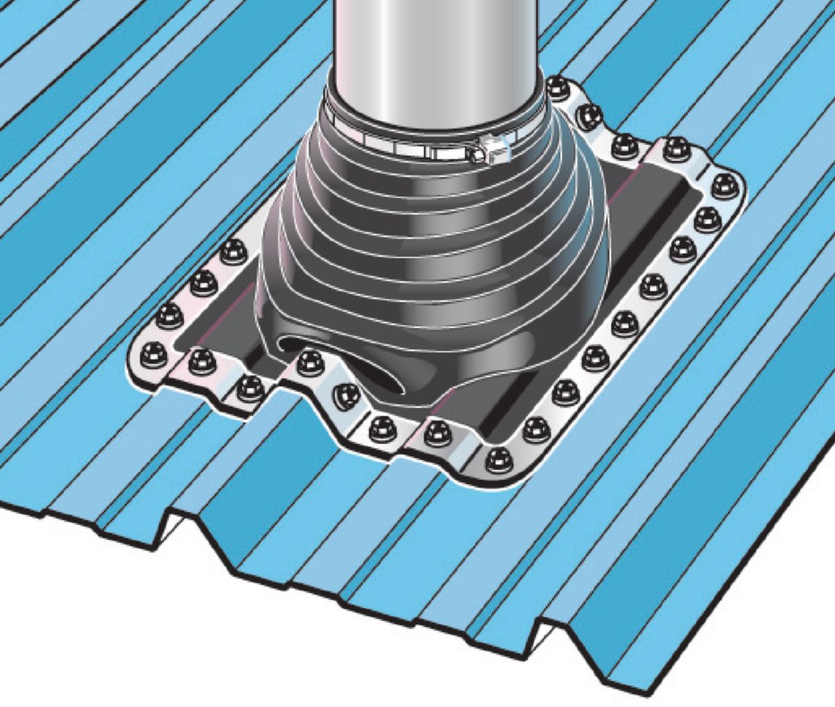 Roof terminal 22m to 520mm 'pipeco'