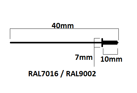 Lacquered pop rivets (rivets)