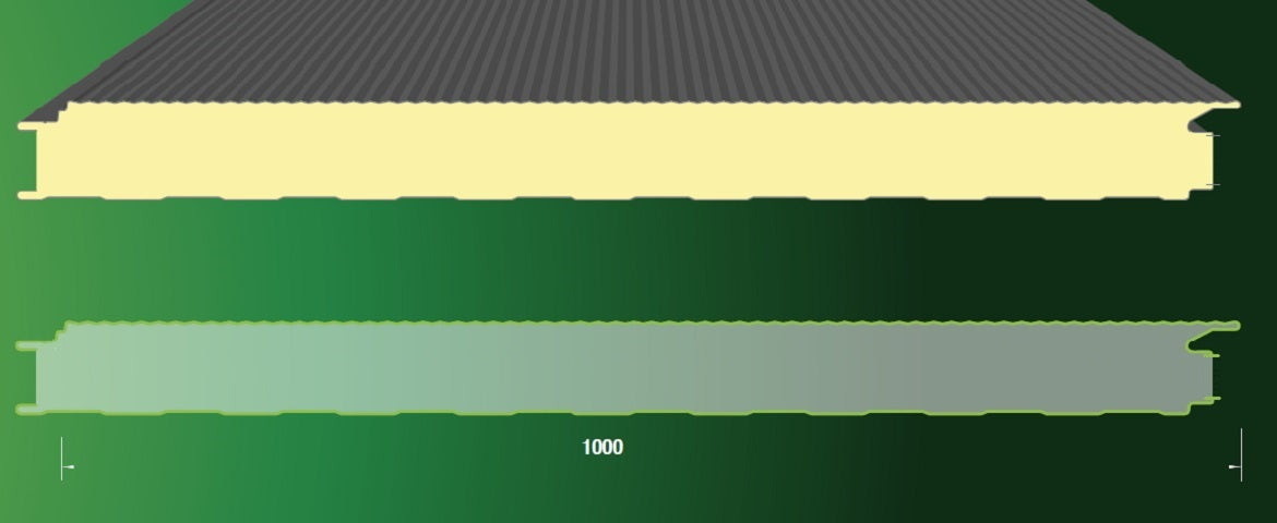 Geïsoleerde wandpanelen 100mm (verborgen bevestiging)