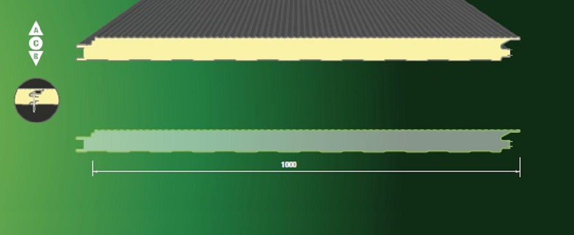 Geïsoleerde wandpanelen 100mm (verborgen bevestiging)